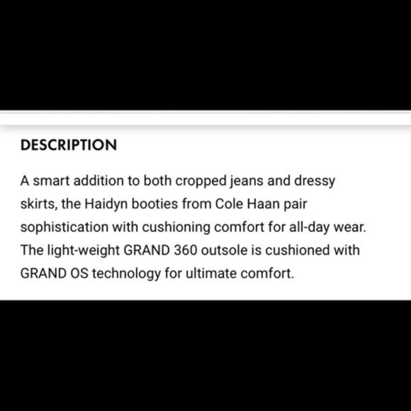 COLE HAAN HAIDYN black leather booties ankle boots 6 WORN ONCE - Picture 12 of 13